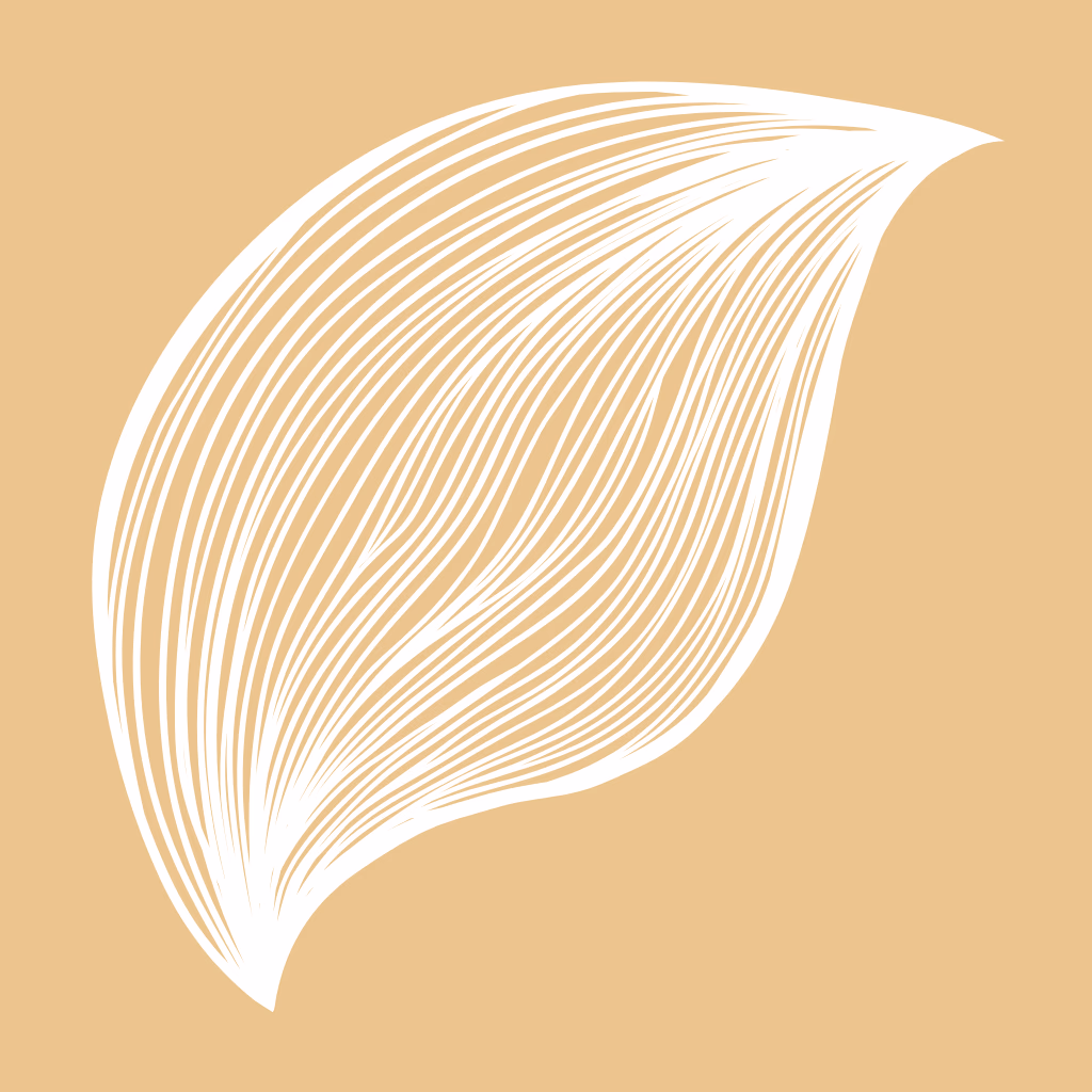 Sand coloured curved leaf icon for concussion